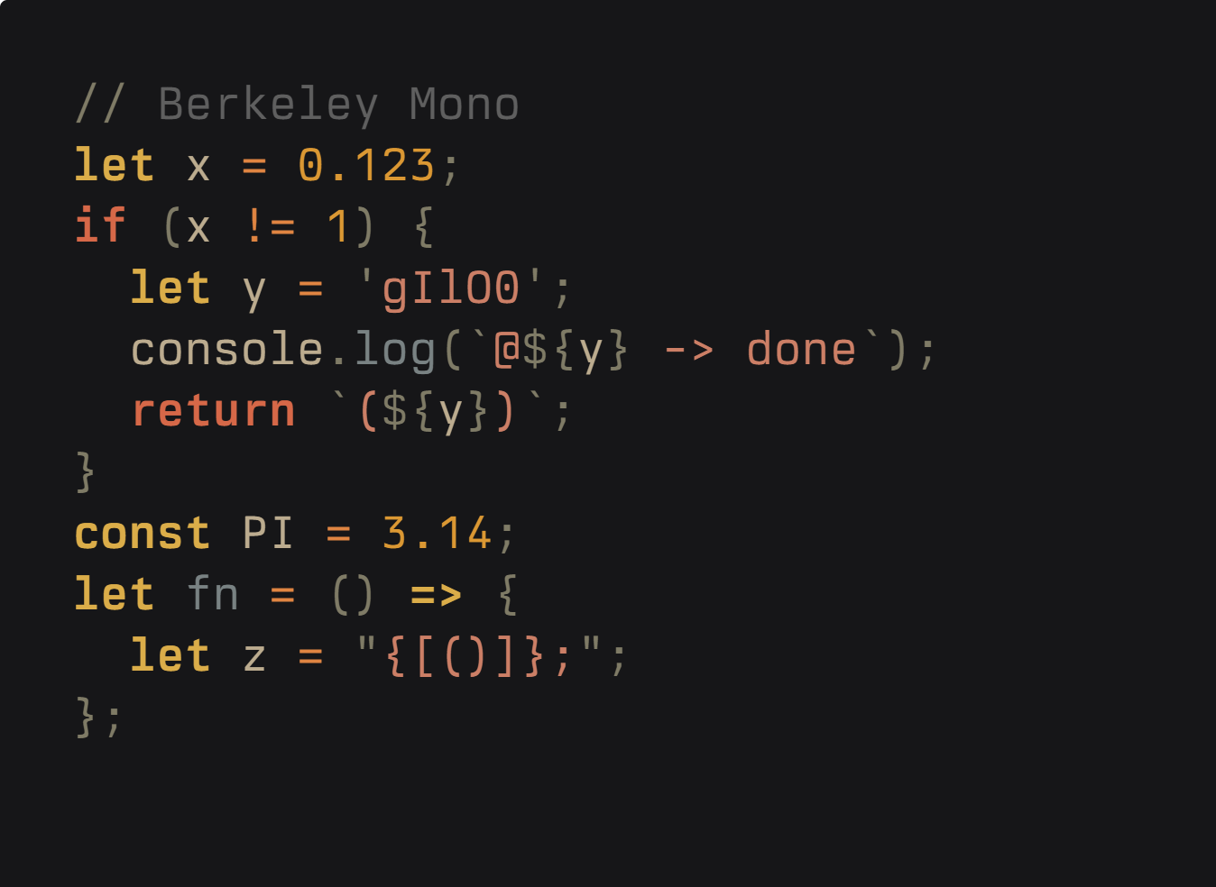 Berkeley Mono sample